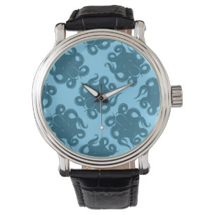 Reloj De Pulsera Pulpo en modelo azul