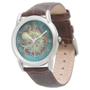 Reloj De Pulsera Pulpo Steampunk y engranajes de relojería