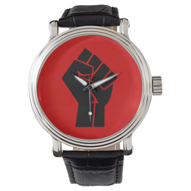 Reloj De Pulsera Puño del Poder Negro (Anverso)