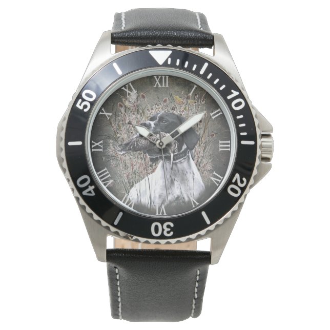 Reloj De Pulsera Puntero inglés, caza de cochecitos de madera (Anverso)