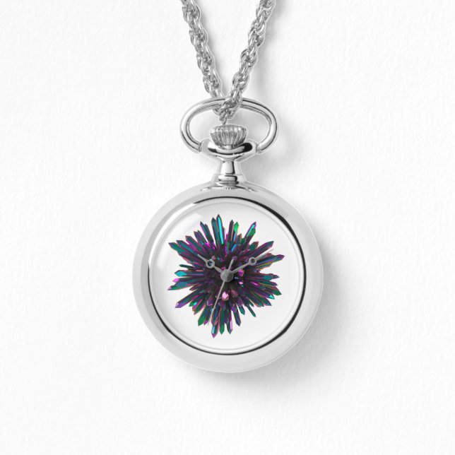 Reloj De Pulsera *~* Punto de cristal Verde azulado azul de las muj (Anverso)