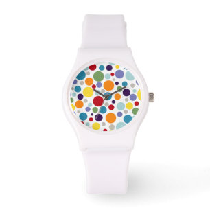 Reloj De Pulsera Puntos de polka retro de PixDezines