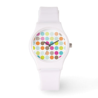 Reloj De Pulsera Puntos de polka retro de PixDezines
