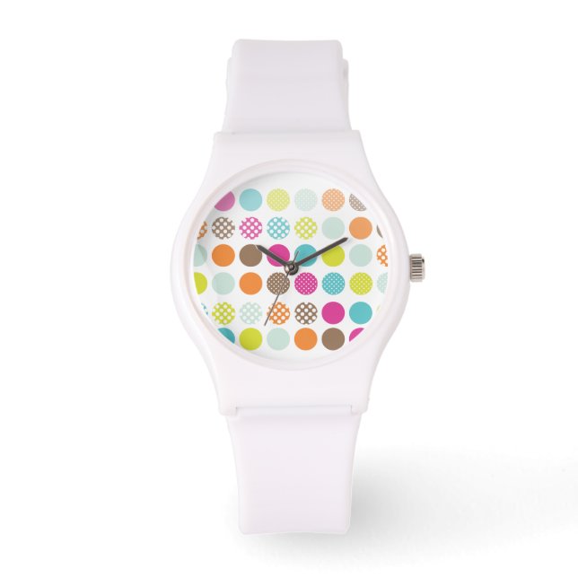 Reloj De Pulsera Puntos de polka retro de PixDezines (Anverso)
