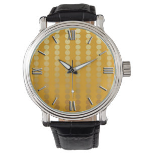 Reloj De Pulsera Puntos de satén - oro y mostaza