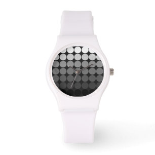 Reloj De Pulsera Puntos Pop Mod Puntos Gradiente Gris Negro Puntos