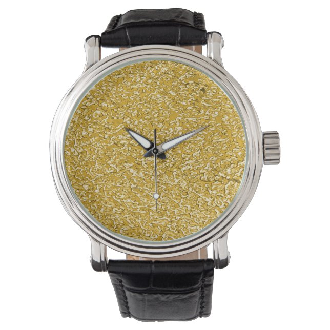 Reloj De Pulsera PURE GOLD Splatt Pattern + tu texto (Anverso)