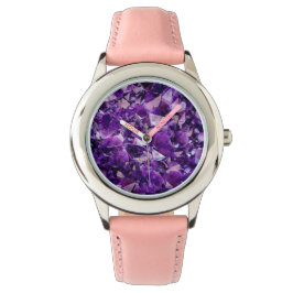 Reloj De Pulsera Purple Amethyst Crystal Geode Gems Watch