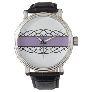 Reloj De Pulsera Purple Deco Flourish Watch