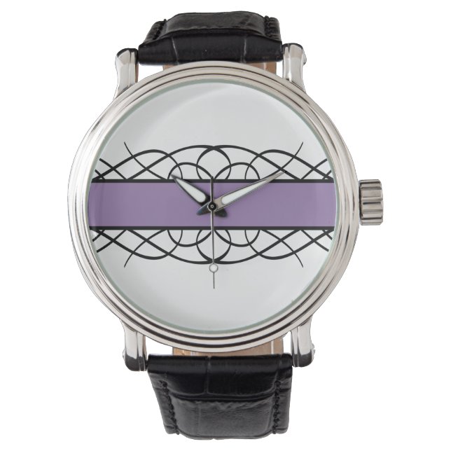 Reloj De Pulsera Purple Deco Flourish Watch (Anverso)