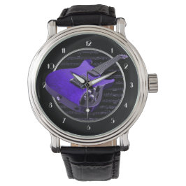 Reloj De Pulsera Purple Electric Guitar Writings Watch