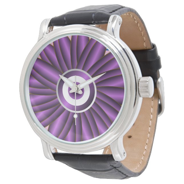 Reloj De Pulsera Purple Floral Pattern Modern Abstract Flower Desig (Angular)