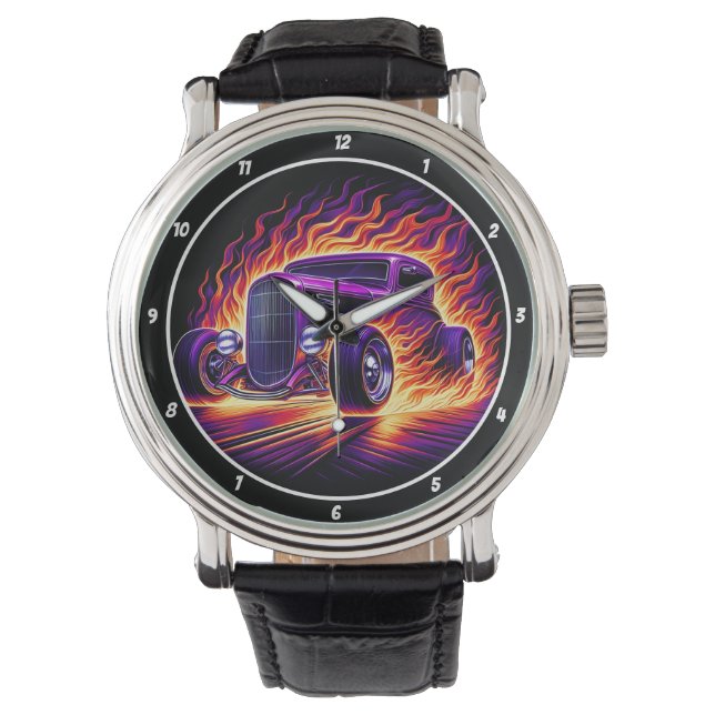 Reloj De Pulsera Purple Hot Rod, Fiery Street  (Anverso)