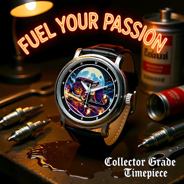 Reloj De Pulsera Purple Hot Rod, Moonlit Flames (Subido por el creador)