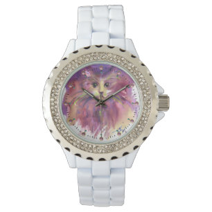 RELOJ DE PULSERA PURPLE KITTEN,CUTE KITTY CAT RETRATO