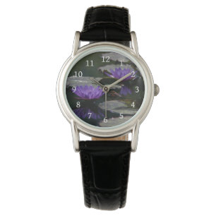 Reloj De Pulsera Purple Lotus Waterlilies Watch