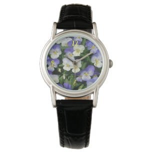 Reloj De Pulsera Purple Pansies Garden Floral