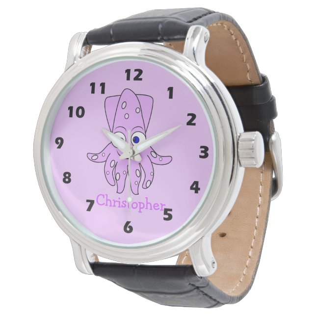 Reloj De Pulsera Purple Squid Design (Angular)