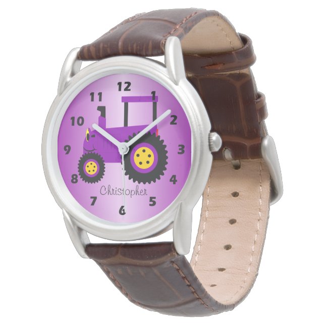 Reloj De Pulsera Purple Tractor Design Personalised (Angular)