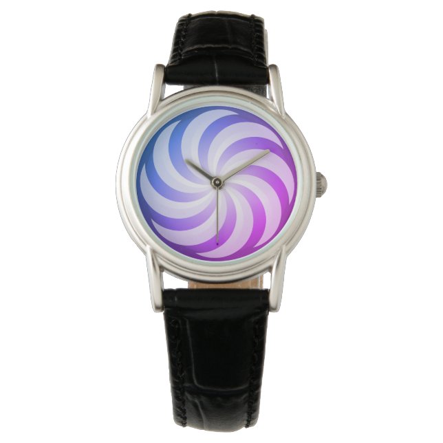 Reloj De Pulsera Púrpura Azul PinWheel (Anverso)
