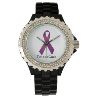 Reloj De Pulsera Púrpura Cinta Mirar Fibrosis Quística Lupus Fibro