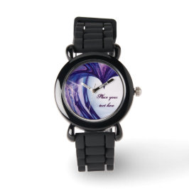 Reloj De Pulsera Púrpura Corazón Grunge