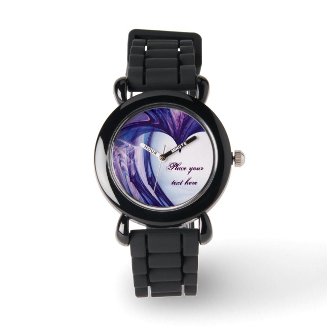 Reloj De Pulsera Púrpura Corazón Grunge (Anverso)