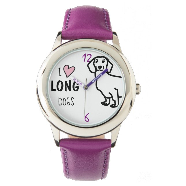Reloj De Pulsera Púrpura de perro lindo (Anverso)