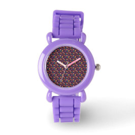 Reloj De Pulsera Púrpura Hoja de champiñón Patrón Silicona Watch