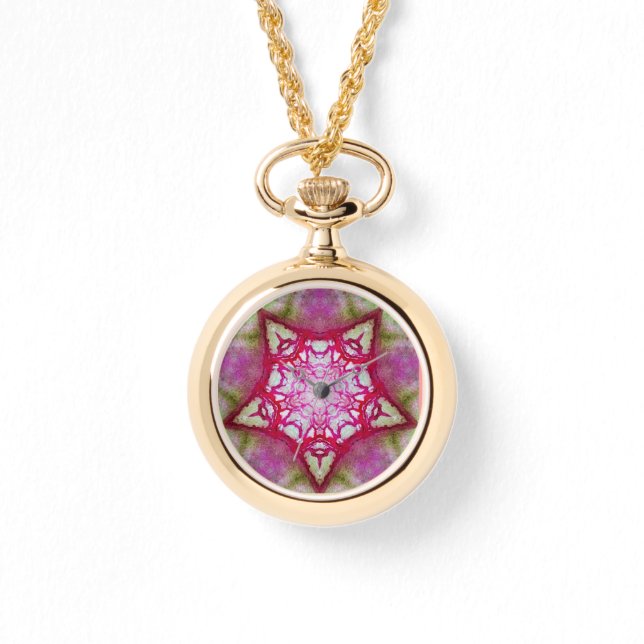 RELOJ DE PULSERA PÚRPURA ROSA ABSTRACTA FUCHSIA STAR (Anverso)