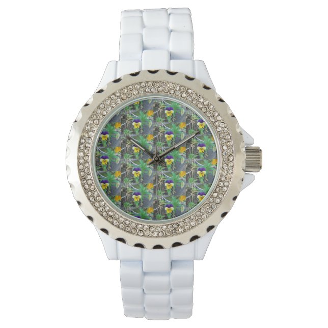 Reloj De Pulsera Púrpura y amarilla (Anverso)