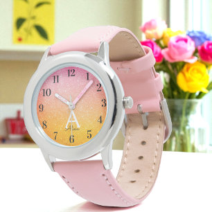 Reloj De Pulsera Purpurina amarillo rosado Sparkle Kids