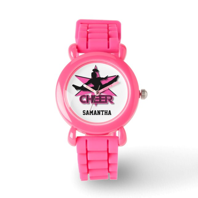 Reloj De Pulsera Purpurina animador vigila la muñeca en rosa (Anverso)