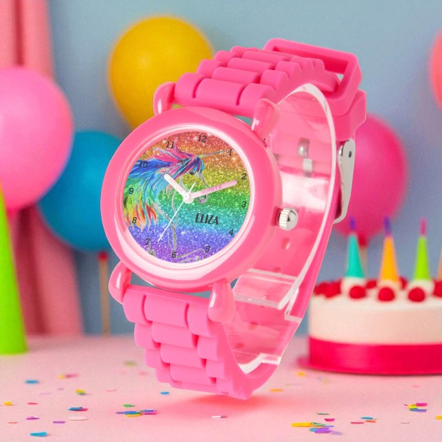 Reloj De Pulsera Purpurina arcoiris de Boho educa a Chicas unicorni (Subido por el creador)