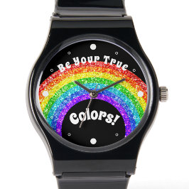 Reloj De Pulsera Purpurina arcoiris Orgullo LGBT ser tus verdaderos