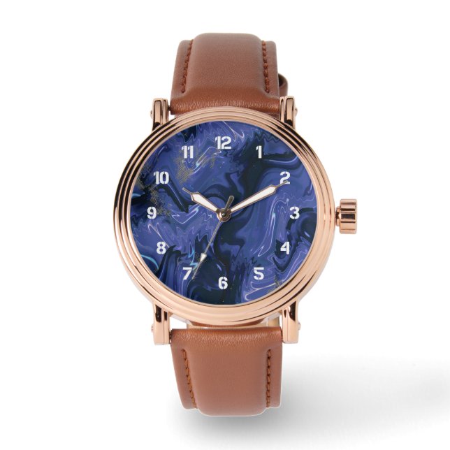 Reloj De Pulsera Purpurina azul giratorio galaxia Resumen Patrón có (Anverso)