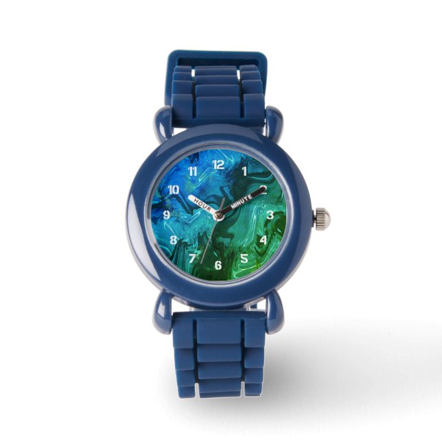 Reloj De Pulsera Purpurina azul giratorio galaxia Resumen Patrón có (Anverso)