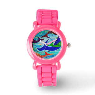 Reloj De Pulsera Purpurina de chica de sirena