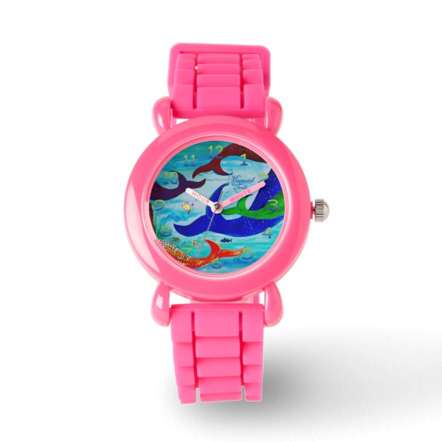 Reloj De Pulsera Purpurina de chica de sirena (Anverso)