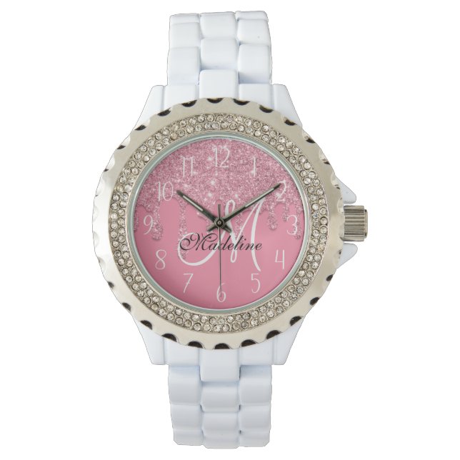 Reloj De Pulsera Purpurina de goteo personalizado (Anverso)