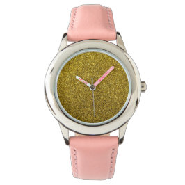 Reloj De Pulsera Purpurina de manchas de oro