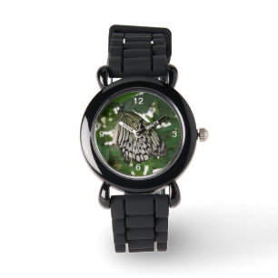 Reloj De Pulsera Purpurina de mariposa de cometa de papel tropical