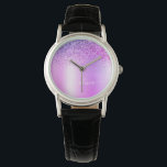 Reloj De Pulsera Purpurina de monograma púrpura Sparkle Girly Scrip<br><div class="desc">Purpurina De Espuma Metálica De Relieve metalizado Púrpura Faux Cepó El Reloj De Nombre De Monograma Metalizado. Esto hace que la graduación perfecta, el cumpleaños, el boda, la ducha de novia, el aniversario, la ducha de bebé o la fiesta de soltera sea un regalo para alguien que ama el lujo...</div>