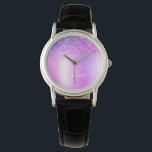 Reloj De Pulsera Purpurina de monograma púrpura Sparkle Girly Scrip<br><div class="desc">Purpurina De Espuma Metálica De Relieve metalizado Púrpura Faux Cepó El Reloj De Nombre De Monograma Metalizado. Esto hace que la graduación perfecta, el cumpleaños, el boda, la ducha de novia, el aniversario, la ducha de bebé o la fiesta de soltera sea un regalo para alguien que ama el lujo...</div>
