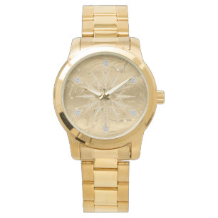 Reloj De Pulsera Purpurina de oro de lujo Snowflake Diamond Men's