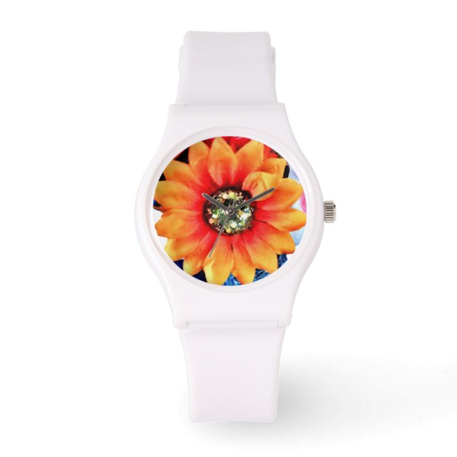 Reloj De Pulsera Purpurina Girasol (Anverso)