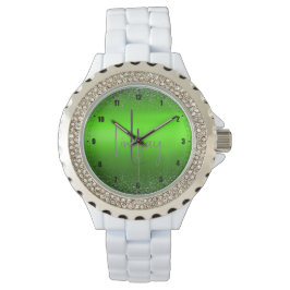 Reloj De Pulsera Purpurina Metalizado cepillado verde Monograma sim