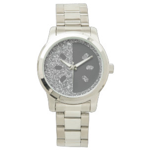 Reloj De Pulsera Purpurina plateado