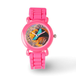Reloj De Pulsera Purpurina Rosa de Anemone Fish Chica