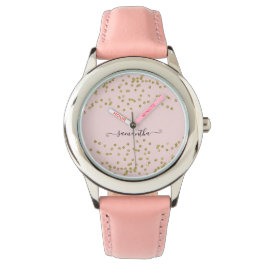 Reloj De Pulsera Purpurina rosa y dorado